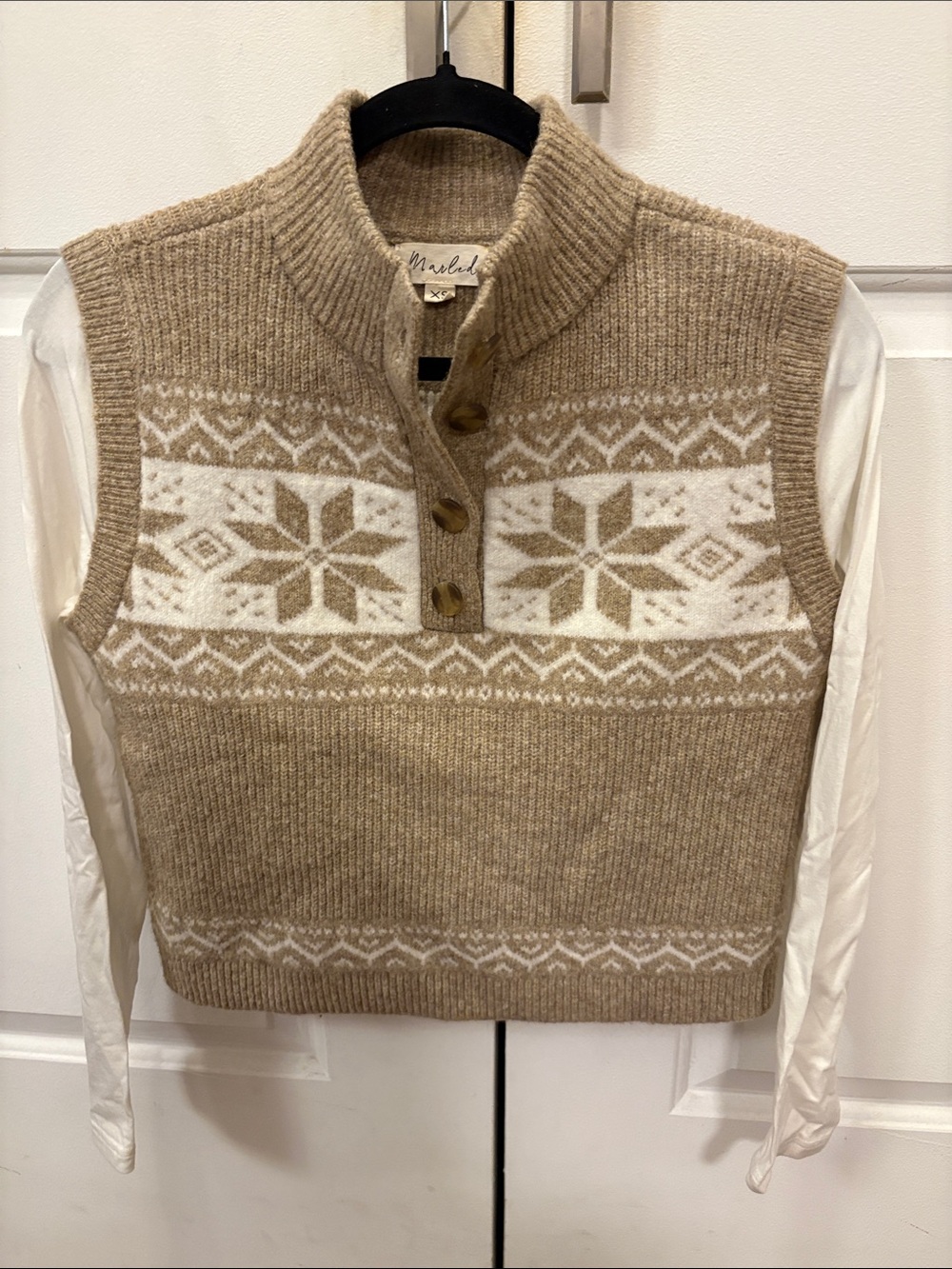 Marled Fair Isle Layered Sweater